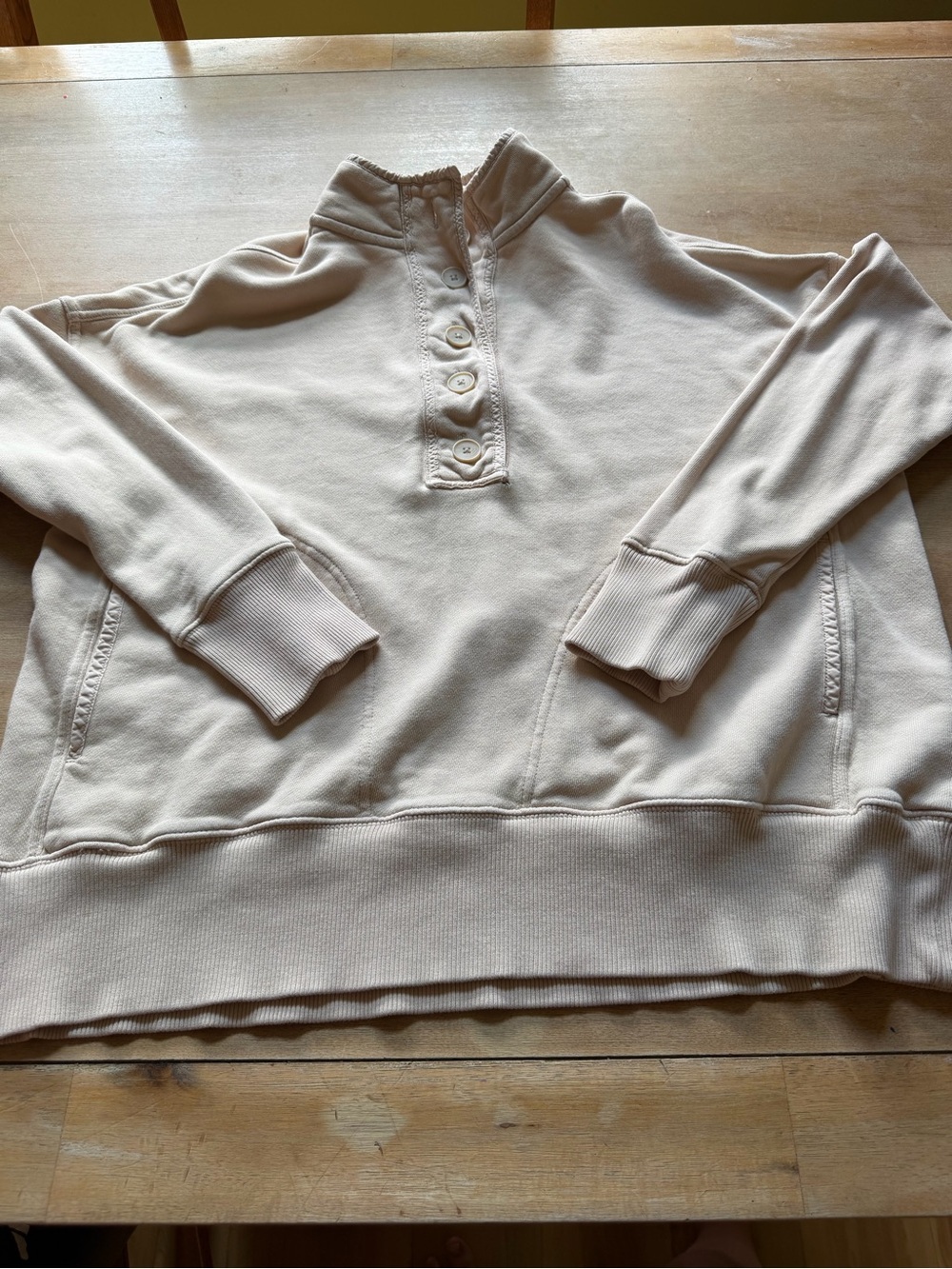 aerie Cream Button-Up Henley Pullover